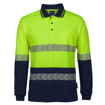 JB's Hi Vis Longsleeve Segmented Tape Polo Thumbnail